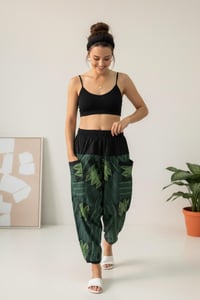 Image 10 of Green Thai Cotton Unisex Pants – Lines and Diamond Pattern - 423