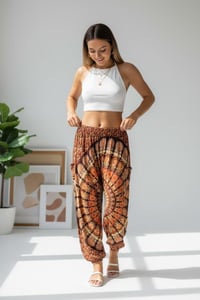 Image 9 of Mandala Harem Pants: High Crotch Elastic Waist Boho Trousers