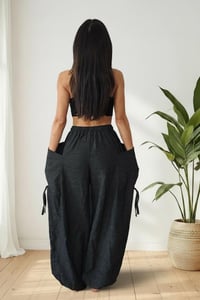 Image 3 of Thai Cotton Festival Unisex Pants – Spiritual Print - Black - 461