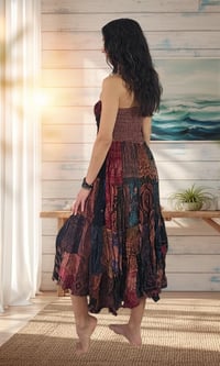 Image 9 of Patch Boho Wrap Skirt Thai Rayon Coconut Buckle Festival Convertible Dress - 702