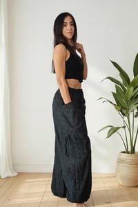 Image 4 of Thai Cotton Festival Unisex Pants – Spiritual Print - Black - 461
