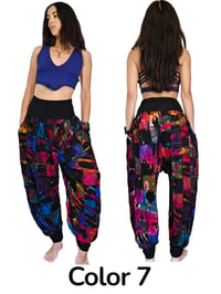 Image 9 of Patchwork Tie Dye Harem Pants | Unisex Boho Festival Trousers - 25
