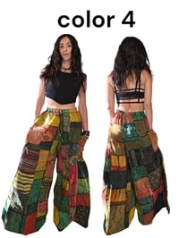 Image 11 of Thai Colorful Patchwork Wide Leg Cotton Pants - 469