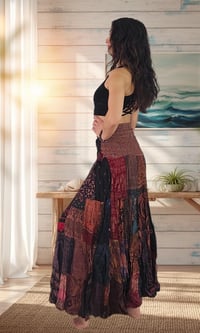 Image 10 of Patch Boho Wrap Skirt Thai Rayon Coconut Buckle Festival Convertible Dress - 702