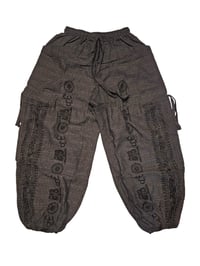 Image 8 of Thai Cotton Festival Unisex Pants – Spiritual Print - Black - 461