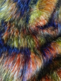 Image 2 of Earth Tie Dye Faux Fur Bolli Bear Hood – Festival Rave Hood with Stash Pocket - 113