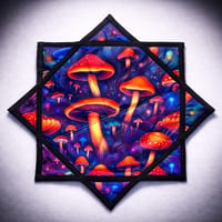 Image 1 of Festival Flow Star - Double Sided Dapo Stars - UV Light Active - Mushroom Cheshire