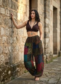 Image 6 of Handmade Thai Patchwork Lightweight Cotton Hippie Pants - 429
