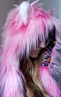 Image 2 of Cotton Candy Faux Fur Bolli Bear Hood - 115