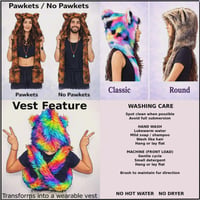 Image 4 of Hawk Faux Fur Hood: Festival Rave Animal Hood - 109