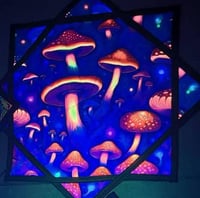 Image 4 of Festival Flow Star - Double Sided Dapo Stars - UV Light Active - Mushroom Cheshire