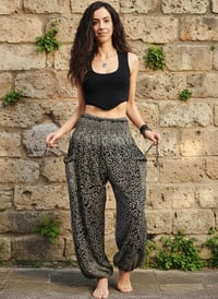 Image 9 of Boho Harem Pants, Festival Yoga Trousers with Pockets - Botanical Print