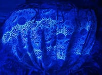 Image 7 of Hooded Faux Fur Fringe Festival Coat - UV Glow Hood Liner- Pink & Purple Multi