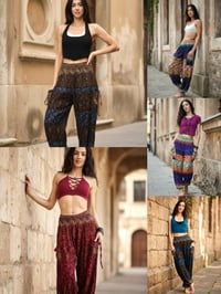 Image 2 of Thai Rayon Harem Pants Boho Festival Trousers Colorful Paisley