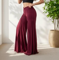 Image 2 of Red Boho Pants – Wide Leg Rayon Trousers – Handmade Festival Clothing - 18