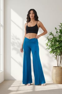 Image 6 of Tie Dye Rayon Flare Pants - Teal - 20