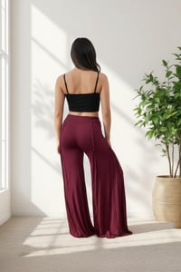 Image 4 of Red Boho Pants – Wide Leg Rayon Trousers – Handmade Festival Clothing - 18