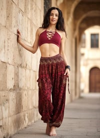Image 1 of Thai Rayon Harem Pants Boho Festival Trousers Colorful Paisley