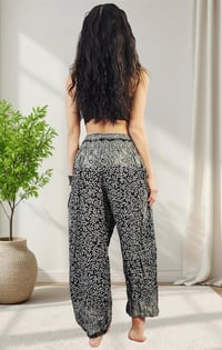 Image 12 of Boho Harem Pants, Festival Yoga Trousers with Pockets - Botanical Print