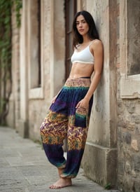 Image 4 of Thai Rayon Harem Pants Boho Festival Trousers Colorful Paisley