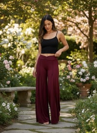 Image 6 of Red Boho Pants – Wide Leg Rayon Trousers – Handmade Festival Clothing - 18
