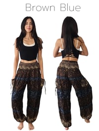 Image 7 of Thai Rayon Harem Pants Boho Festival Trousers Colorful Paisley