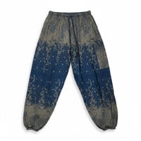 Image 10 of Starry Night Harem Pants High Crotch Elastic Waist Boho Teal Trousers