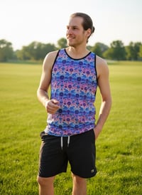 Image 2 of Psychedelic Mushroom Dart Frog Tank Top (UV / Blacklight Reactive)