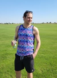 Image 4 of Psychedelic Mushroom Dart Frog Tank Top (UV / Blacklight Reactive)
