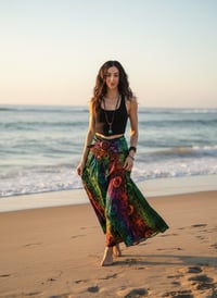 Image 4 of 2-in-1 Boho Wrap Skirt & Convertible Dress - Thai Rayon - 700B