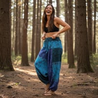 Image 5 of Mushroom Harem Pants Cotton from India – Deep Crotch Boho Lounge Pants