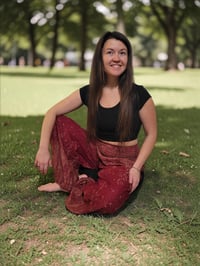 Image 10 of Starry Night Harem Pants with Pockets, Boho Festival Trousers, Unisex Lounge Wear - Red