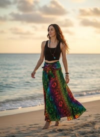 Image 2 of 2-in-1 Boho Wrap Skirt & Convertible Dress - Thai Rayon - 700B