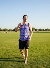 Image 5 of Psychedelic Mushroom Dart Frog Tank Top (UV / Blacklight Reactive)