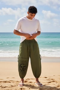 Image 4 of Sun & Moon Cotton Harem Pants - Boho Hippie Yoga, Unisex - 457B