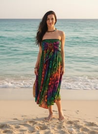 Image 6 of 2-in-1 Boho Wrap Skirt & Convertible Dress - Thai Rayon - 700B