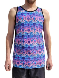 Image 7 of Psychedelic Mushroom Dart Frog Tank Top (UV / Blacklight Reactive)