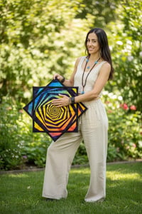 Image 2 of Spiral Festival Flow Star, Double Sided Dapo Stars | Flow Toy for Burning Man and Shambhala