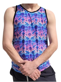 Image 8 of Psychedelic Mushroom Dart Frog Tank Top (UV / Blacklight Reactive)