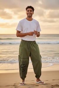 Image 3 of Sun & Moon Cotton Harem Pants - Boho Hippie Yoga, Unisex - 457B