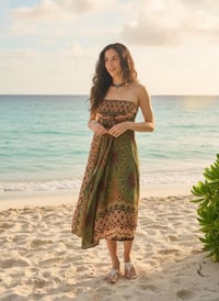 Image 4 of Coconut Thai Rayon Skirt Dress Boho Beach Wrap Skirt Lightweight Festival Clothing - 700A
