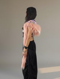 Image 7 of Faux Fur Bear Hood with Paws – Festival Rave Animal Hood Kandi Boho Pink - 103
