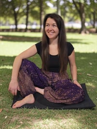 Image 9 of Paisley Harem Pants with Pockets, Boho Festival Trousers, High Crotch Unisex Lounge Pants Purple