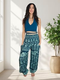 Image 4 of Elephant Harem Pants with Pockets, Boho Festival Trousers, High Crotch Unisex 507A/B