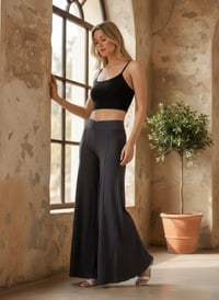 Image 1 of Boho Flow Pants Gray – Wide Leg Rayon Pants – Festival Yoga Trousers - 10