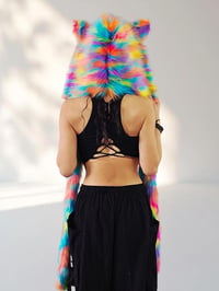 Image 6 of Faux Fur Festival Bear Hood with Paws, Kandi Rave Animal Hood