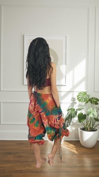 Image 10 of Thai Tie Dye Festival Pants with Pockets, Boho Psy Harem Trousers Unisex Orange - 473
