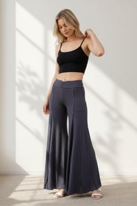 Image 6 of Boho Flow Pants Gray – Wide Leg Rayon Pants – Festival Yoga Trousers - 10