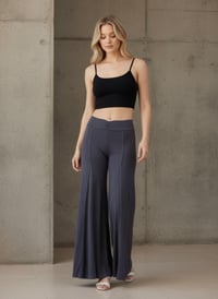 Image 8 of Boho Flow Pants Gray – Wide Leg Rayon Pants – Festival Yoga Trousers - 10