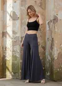 Image 10 of Boho Flow Pants Gray – Wide Leg Rayon Pants – Festival Yoga Trousers - 10
